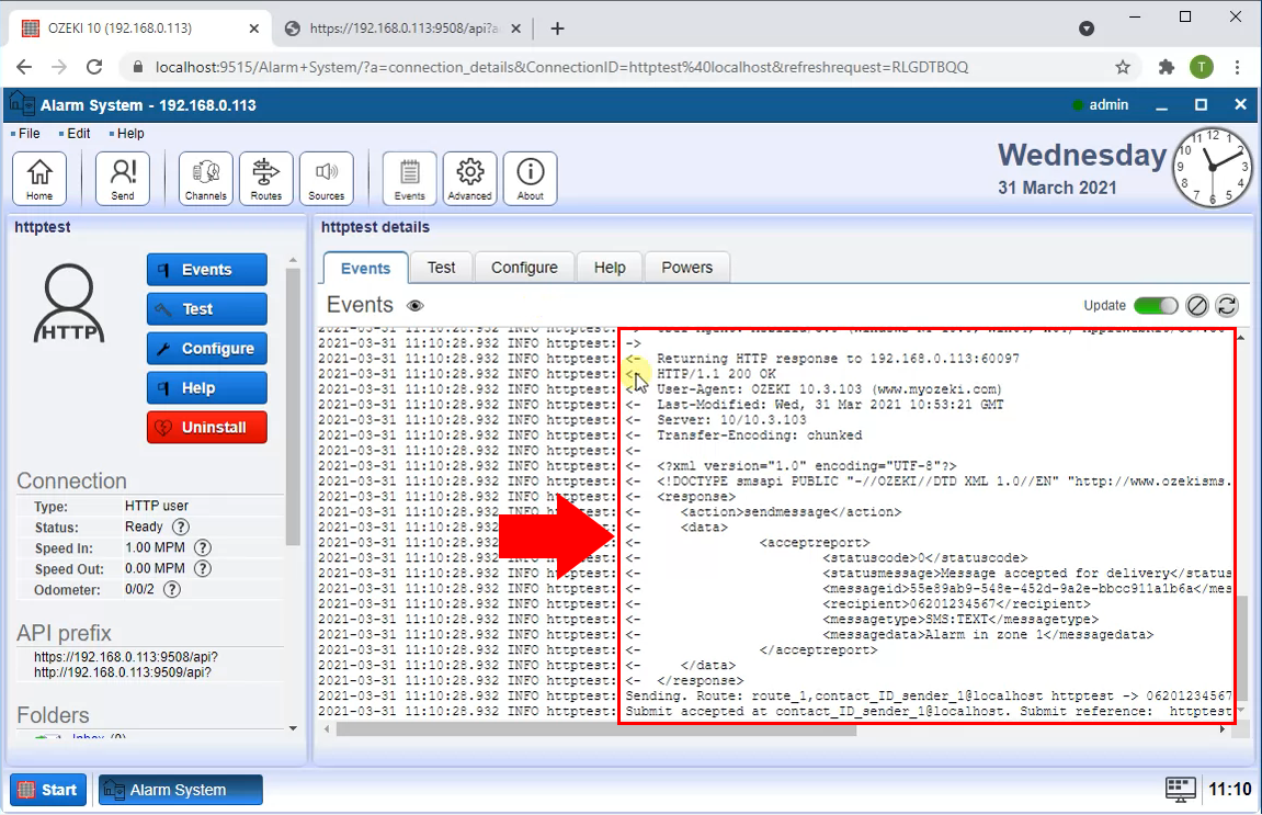 http request received