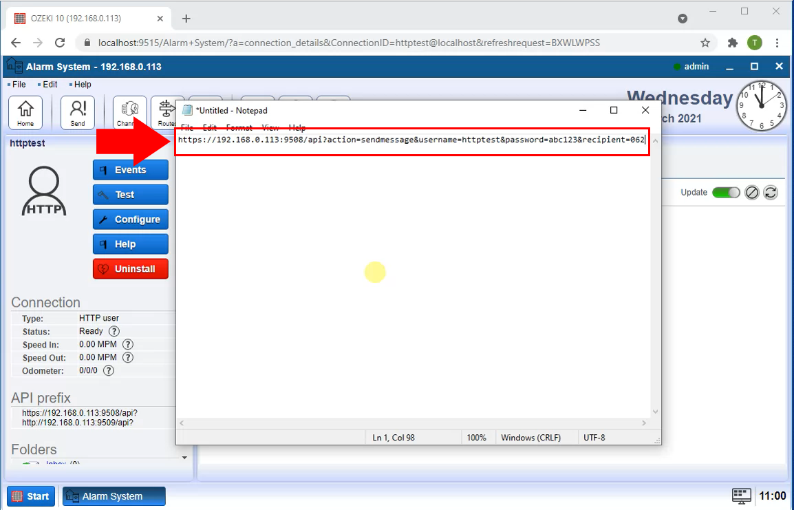 write the http api request