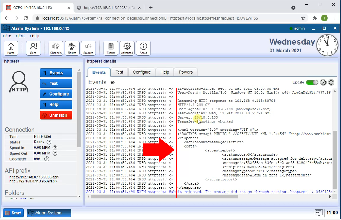 http request received