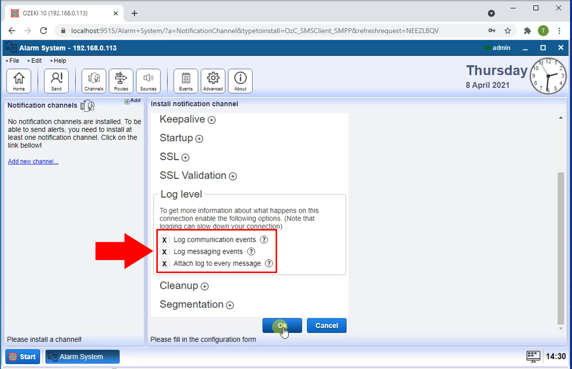enable logging