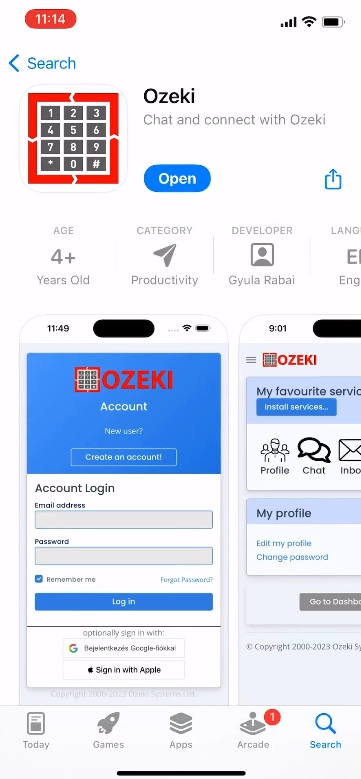 Ozeki app installed